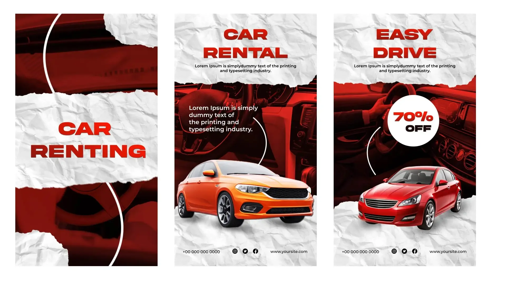 Rental Car Service Paper Instagram Story
